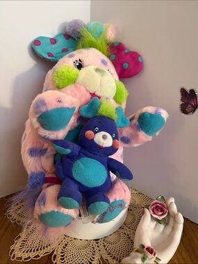 Vintage Popples Y2K 2001 Polka Dottie and her Baby
